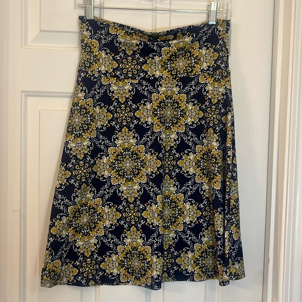 Blue and yellow skirt
